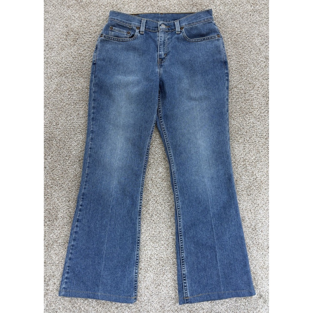 Vintage Levi's 515 Bootcut Jeans Women's 6 Short Crop Blue Stretch Denim '02 Y2K